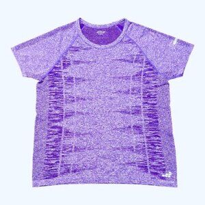 BCG Women's V-Neck Short Sleeve Workout Lounge T-Shirt Purple Size L